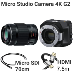 Blackmagic Design Micro Studio Camera 4K G2 ＋電動ズームレンズ 45-174mm MicroSDI 70cm ＋ HDMI 7.5m（コントロール信号用）