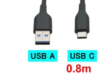 USB TypeA-TypeCケーブル(0.8m)