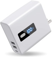 【2in1】 USB急速充電器 モバイルバッテリー 6700mAh 大容量 ACアダプター(白)