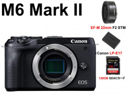 Canon EOS M6 Mark II EF-M 22mm F2 STM レンズキット /  128GB SDXCカード / Canon バッテリー LP-E17セット．