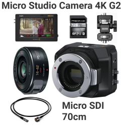 Blackmagic Design Micro Studio Camera 4K G2 ＋電動ズームレンズ 14-42mm MicroSDI 70cm ＋ Video Assist 5 12G HDR_image