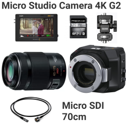 Blackmagic Design Micro Studio Camera 4K G2 ＋電動ズームレンズ 40-175mm MicroSDI 70cm ＋ Video Assist 5 12G HDR