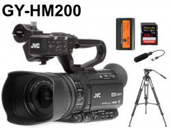 JVC  4K GY-HM200 / バッテリー / ガンマイク / 256GB SDXCカード / 三脚セット