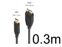 USB C to Micro USB B 3.0 変換ケーブル(Gen2/ 10Gbps) 0.3m