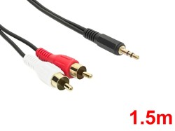 オーディオ変換ケーブル ( 3.5 mm ステレオミニプラグ ー RCA )1.5m