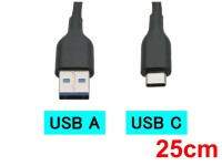 USB-C-USB-A充電ケーブル(25cm）
