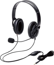 ELECOM ヘッドセット 4極両耳大型オーバーヘッド  HS-HP23TBK ブラック