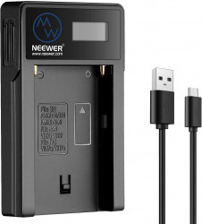 NEEWER マイクロUSB電池充電器 【SONY NP-F550/F750/F960/F970 交換用】
