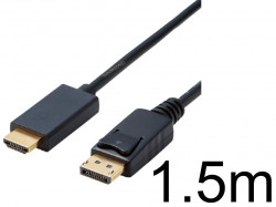HDMI→HDMI DisplayPort ケーブル 1.5m