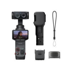 Insta360 Luna Ultra 標準版: コスミックブラック- デュアルLeicaレンズ搭載8K Vlogカメラ、12倍ズーム、1インチセンサー、着脱式2インチタッチスクリーン、トリプルAIチップ搭載、Vlog撮影向けポケットジンバルカメラ_image