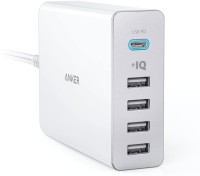 Anker PowerPort+ 5 USB-C Power Delivery (60W 5ポート USB-A & USB-C 急速充電器)　白・ホワイト