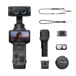 Insta360 Luna Ultra コスミックブラック Vlogキット：デュアルLeicaレンズ搭載8K Vlogカメラ、12倍ズーム、1インチセンサー、着脱式2インチタッチスクリーン、トリプルAIチップ搭載、Vlog撮影向けポケットジンバルカメラ_image