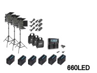 660 LEDビデオライトスタジオ撮影用ライト3本キット（バッテリー付）