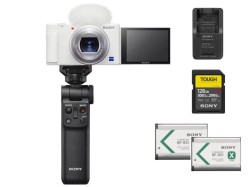 SONY VLOGCAM ZV-1M2 Vlog デジタルカメラホワイト/ バッテリーチャージャー/ SONY 128GB SDXC メモリーカード/ SONY GP-VPT2BTセット