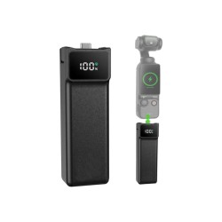 DJI Osmo Pocket 4 / Pocket 3 対応 5000mAh バッテリーハンドル Type-C充電・デジタル残量表示・1/4インチネジ穴付き