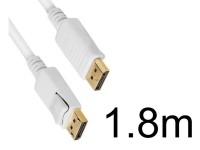 DisplayPort ケーブル 1.8m （DisplayPortオス-DisplayPortオス)ホワイト