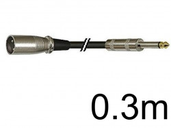XLRオス-フォン楽器用ケーブル (0.3m)