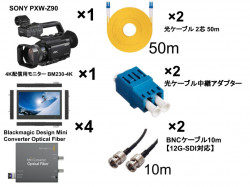 Blackmagic Design Mini Converter Optical Fiber＋光ケーブル 2芯 50m＋SONY PXW-Z90＋モニターセット