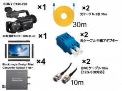 Blackmagic Design Mini Converter Optical Fiber＋光ケーブル 2芯 30m＋SONY PXW-Z90＋モニターセット