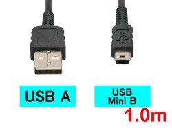 USB A-USB mini Bケーブル(1.0m)