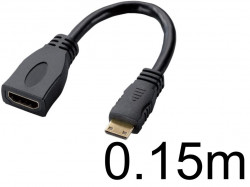 Mini HDMI HDMI 変換アダプタ 15cm