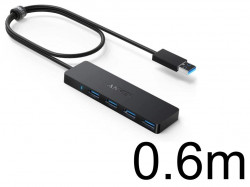 Anker USB3.0 ウルトラスリム 4ポートハブ (改善版), USB ハブ 60cm ケーブル