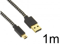 Mini USB to USB-A ケーブル 1m