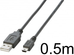 USB A オス to USB mini B オス 0.5m