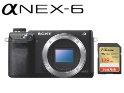 SONY  ミラーレス一眼 α NEX-6（ボディーのみ）SDカード 128G付属
