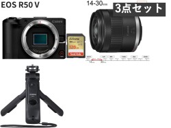 Canon EOS R50V RF-S14-30mm F4-6.3 IS STM（パワーズーム付） CANONトライポッドグリップ HG-100TBR PZ 128GB SDカード付属 セット