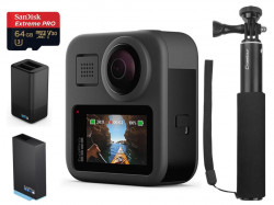 GoPro Max 360  CHDHZ-201-FW＋64GB microカード＋自撮り棒＋バッテリーチャージャーセット