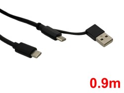 USB-C to USB C ケーブル(0.9m)