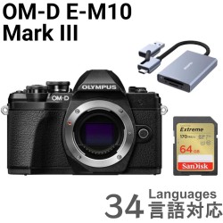 OLYMPUS OM-D E-M10 Mark III ミラーレス一眼カメラ (ブラック) 64GB ＋ 2 in 1 SDカードリーダー付属