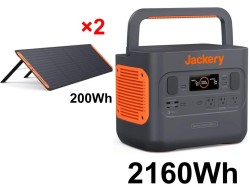 Jackeryポータブル電源 ソーラーパネル セット【 Jackery Solar Generator 2000 Pro 2160Wh /  2枚 ソーラーパネル 200W】