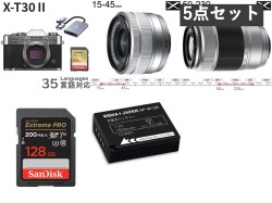 FUJIFILM X-T30 II 14mm-45mm 50mm-230mm ダブルズームレンズ SDカード 予備バッテリー セット