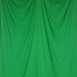 単色 モズリン布バック【グリーン】(3×7m / シームレス /  クロマキー/ 継ぎ目無し・袋縫い加工済み)【PROKIZAI.COM】