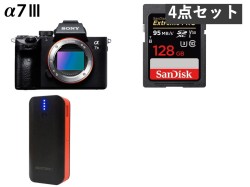 SONY α7 III ILCE-7M3 / 2枚128GB SDXC カード / ポータブル カメラ バッテリーセット