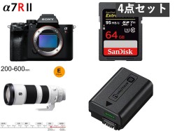 SONY α7R II ILCE-7RM2 / FE 200-600mm F5.6-6.3 G OSS / NP-FW50 / 128GB SDXC カードセット