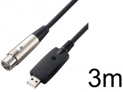 XLR(メス)-USB A ケーブル【3m】