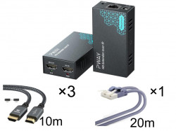 HDMIエクステンダー150cm PW-DT236＋1個LANケーブル＋3個HDMIケーブル