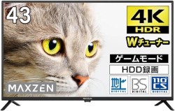 maxzen 43V型 4K液晶テレビ JU43CH06