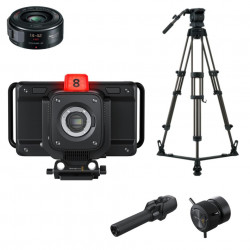 Blackmagic Studio Camera 4K Plus＋(Zoom＋Focus)Demand＋Panasonic LUMIX G X VARIO PZ 14-42mm F3.5-5.6 ASPH＋Libec RS-250Dグランドスプレッダー