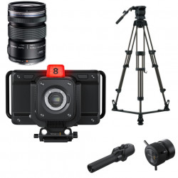 Blackmagic Studio Camera 4K Plus＋(Zoom＋Focus)Demand＋OLYMPUS M.ZUIKO DIGITAL ED12-50mm f3.5-6.3 EZ＋Libec RS-250Dグランドスプレッダー