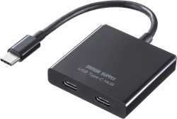 サンワサプライ USB Type-C ハブ（C×2） USB-3TCP12BK
